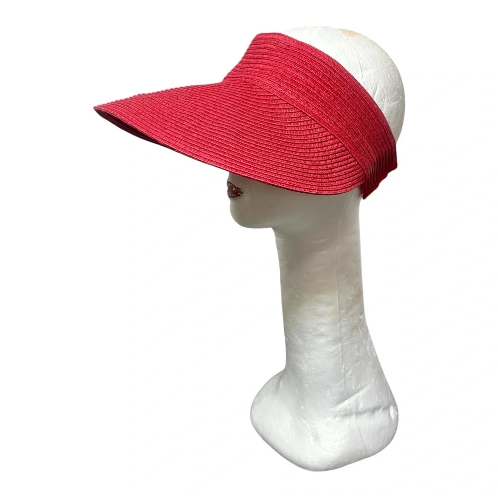 I.N.C. International Concept Solid Straw Red Visor